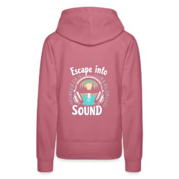 Accros aux écouteurs Un son immersif haut de gamme - Sweat à capuche Premium bio Femme - mauve - Dos - Isabella (175cm)