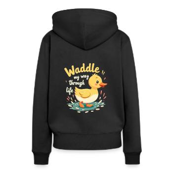 Nutztier-enten-enthusiasten Hinterhof-enten - Frauen Premium Bio Hoodie - Schwarz - Hinten - Julia (174cm)