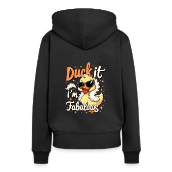 Nutztier-enten-enthusiasten Hinterhof-enten - Frauen Premium Bio Hoodie - Schwarz - Hinten - Julia (174cm)