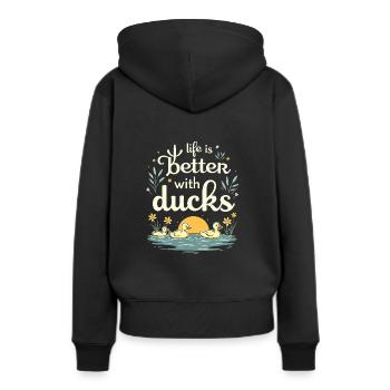 Nutztier-enten-enthusiasten Hinterhof-enten - Frauen Premium Bio Hoodie - Schwarz - Hinten - Julia (174cm)