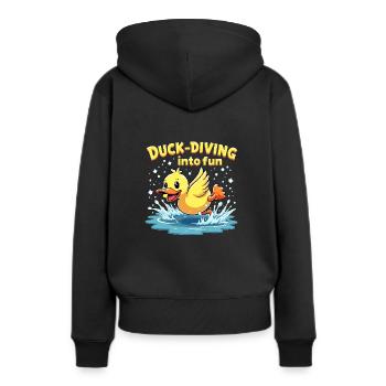 Nutztier-enten-enthusiasten Hinterhof-enten - Frauen Premium Bio Hoodie - Schwarz - Hinten - Julia (174cm)