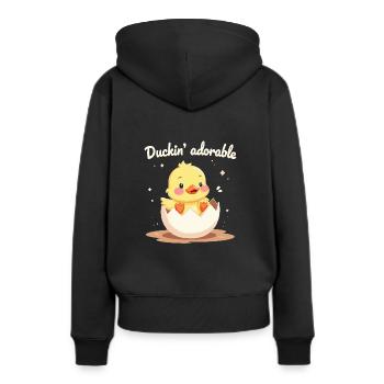 Nutztier-enten-enthusiasten Hinterhof-enten - Frauen Premium Bio Hoodie - Schwarz - Hinten - Julia (174cm)