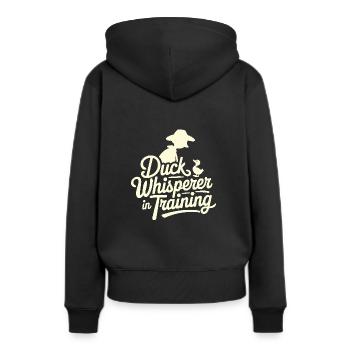 Nutztier-enten-enthusiasten Hinterhof-enten - Frauen Premium Bio Hoodie - Schwarz - Hinten - Julia (174cm)
