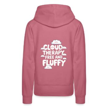 Wolkenblick, Entspannender Himmel, Verträumte - Frauen Premium Bio Hoodie - Malve - Hinten - Isabella (175cm)