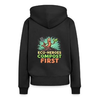 Adeptes du compostage Jardinage durable - Sweat à capuche Premium bio Femme - noir - Dos - Julia (174cm)
