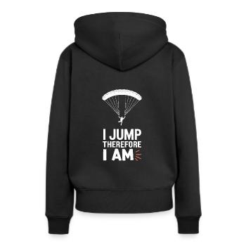 Parachutisme Débutants Aventure Nerfs - Sweat à capuche Premium bio Femme - noir - Dos - Julia (174cm)