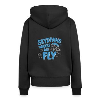 Parachutisme Débutants Aventure Nerfs - Sweat à capuche Premium bio Femme - noir - Dos - Julia (174cm)