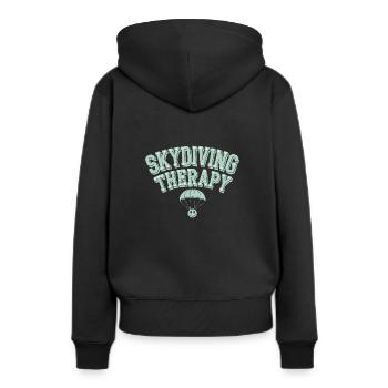 Parachutisme Débutants Aventure Nerfs - Sweat à capuche Premium bio Femme - noir - Dos - Julia (174cm)