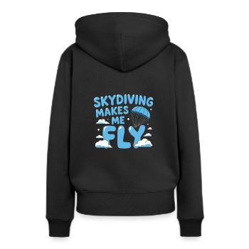 Parachutisme Débutants Aventure Nerfs - Sweat à capuche Premium bio Femme - noir - Dos - Julia (174cm)