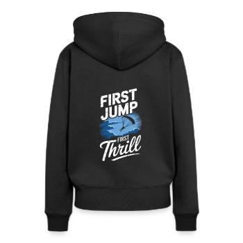 Parachutisme Débutants Aventure Nerfs - Sweat à capuche Premium bio Femme - noir - Dos - Julia (174cm)