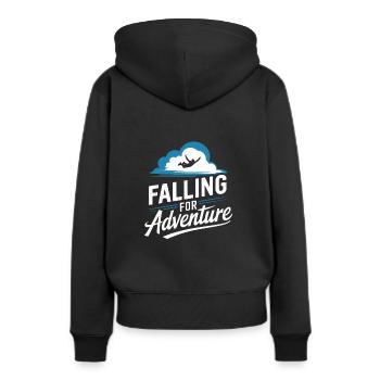 Parachutisme Débutants Aventure Nerfs - Sweat à capuche Premium bio Femme - noir - Dos - Julia (174cm)