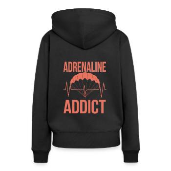 Parachutisme Débutants Aventure Nerfs - Sweat à capuche Premium bio Femme - noir - Dos - Julia (174cm)