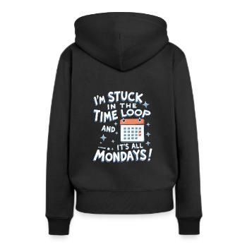 Zeitreise-enthusiast, Der Sich Für - Frauen Premium Bio Hoodie - Schwarz - Hinten - Julia (174cm)