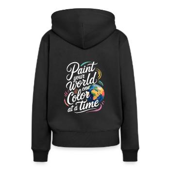Passe-temps créatif pour les débutants dans le - Sweat à capuche Premium bio Femme - noir - Dos - Julia (174cm)