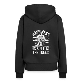 Constructeur de cabanes dans les arbres Construction de cabane dans les arbres - Sweat à capuche Premium bio Femme - noir - Dos - Julia (174cm)