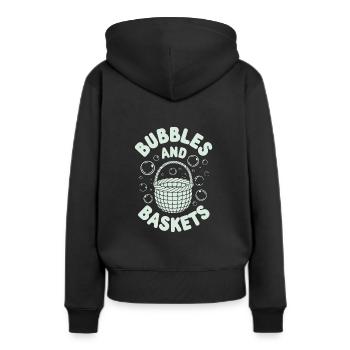 Unterwasser Korb Weben Skurrile Kunsthandwerk - Frauen Premium Bio Hoodie - Schwarz - Hinten - Julia (174cm)
