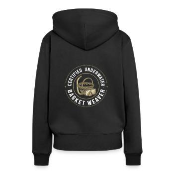 Unterwasser Korb Weben Skurrile Kunsthandwerk - Frauen Premium Bio Hoodie - Schwarz - Hinten - Julia (174cm)