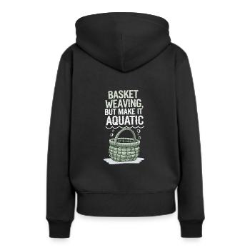 Unterwasser Korb Weben Skurrile Kunsthandwerk - Frauen Premium Bio Hoodie - Schwarz - Hinten - Julia (174cm)