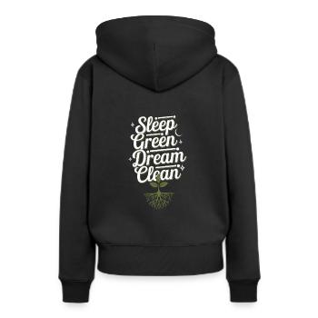 Adeptes de l’hygiène du sommeil, nuits reposantes, - Sweat à capuche Premium bio Femme - noir - Dos - Julia (174cm)
