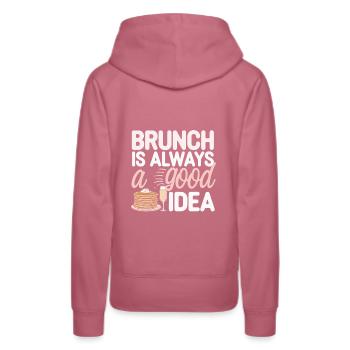 Brunch Kultur Bodenlos Mimosen Liebhaber - Frauen Premium Bio Hoodie - Malve - Hinten - Isabella (175cm)