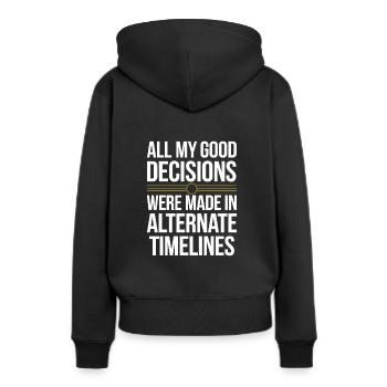 Zeitreise-enthusiast, Der Sich Für - Frauen Premium Bio Hoodie - Schwarz - Hinten - Julia (174cm)