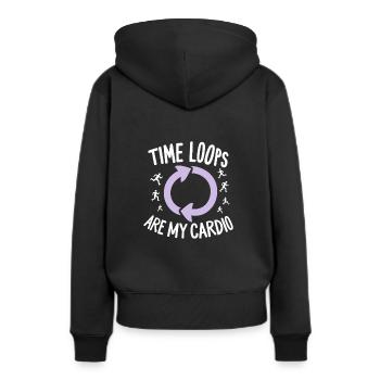 Zeitreise-enthusiast, Der Sich Für - Frauen Premium Bio Hoodie - Schwarz - Hinten - Julia (174cm)