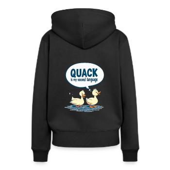 Nutztier-enten-enthusiasten Hinterhof-enten - Frauen Premium Bio Hoodie - Schwarz - Hinten - Julia (174cm)