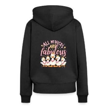 Nutztier-enten-enthusiasten Hinterhof-enten - Frauen Premium Bio Hoodie - Schwarz - Hinten - Julia (174cm)