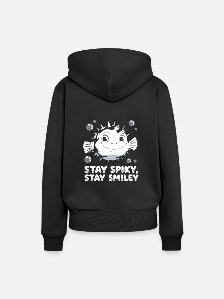 Kugelfisch-meereslebewesen-enthusiasten Quirky - Frauen Premium Bio Hoodie - Schwarz
