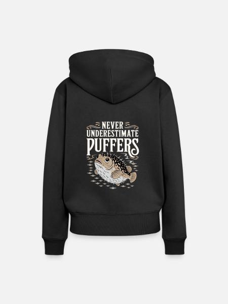 Kugelfisch-meereslebewesen-enthusiasten Quirky - Frauen Premium Bio Hoodie - Schwarz