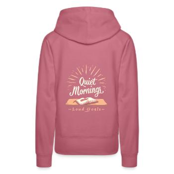 Morning Routine, Wellness Habits, More Productive - Women’s Premium Organic Hoodie - mauve - Back - Isabella (175cm)