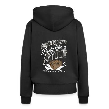 Boston Tea 1773 Révolution américaine Historique - Sweat à capuche Premium bio Femme - noir - Dos - Julia (174cm)