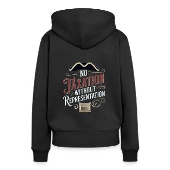 Boston Tea 1773 Révolution américaine Historique - Sweat à capuche Premium bio Femme - noir - Dos - Julia (174cm)