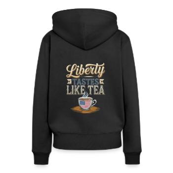 Boston Tea 1773 Révolution américaine Historique - Sweat à capuche Premium bio Femme - noir - Dos - Julia (174cm)