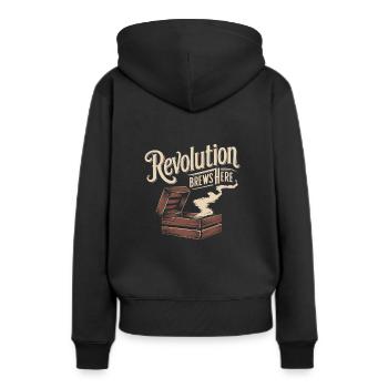 Boston Tea 1773 Révolution américaine Historique - Sweat à capuche Premium bio Femme - noir - Dos - Julia (174cm)