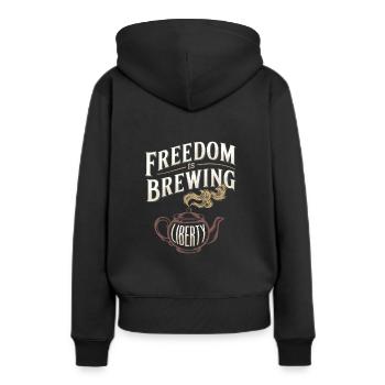 Boston Tea 1773 Révolution américaine Historique - Sweat à capuche Premium bio Femme - noir - Dos - Julia (174cm)