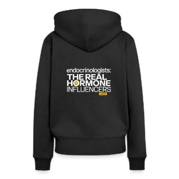 Science médicale pour l’endocrinologie - Sweat à capuche Premium bio Femme - noir - Dos - Julia (174cm)
