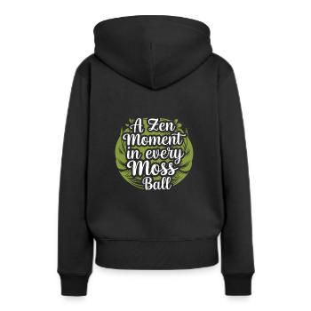 Kokedama Moss Ball Plantes Jardinage Japonais - Sweat à capuche Premium bio Femme - noir - Dos - Julia (174cm)
