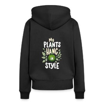 Kokedama Moss Ball Plantes Jardinage Japonais - Sweat à capuche Premium bio Femme - noir - Dos - Julia (174cm)