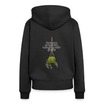 Kokedama Moss Ball Plantes Jardinage Japonais - Sweat à capuche Premium bio Femme - noir - Dos - Julia (174cm)