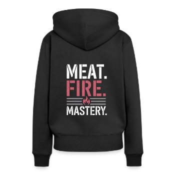 Régime sur le régime carnivore sur le - Sweat à capuche Premium bio Femme - noir - Dos - Julia (174cm)