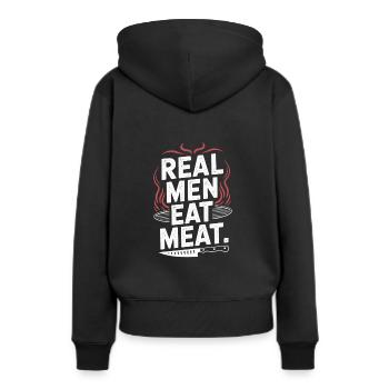 Régime sur le régime carnivore sur le - Sweat à capuche Premium bio Femme - noir - Dos - Julia (174cm)