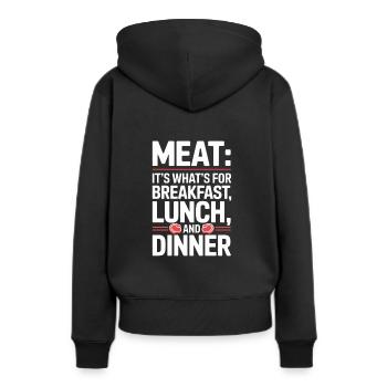 Régime sur le régime carnivore sur le - Sweat à capuche Premium bio Femme - noir - Dos - Julia (174cm)