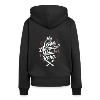 Régime sur le régime carnivore sur le - Sweat à capuche Premium bio Femme - noir - Dos - Julia (174cm)