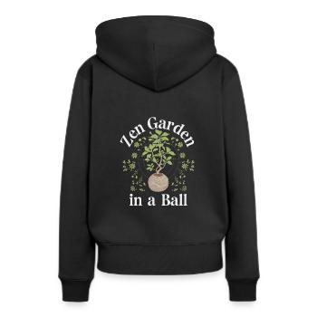 Kokedama Moss Ball Plantes Jardinage Japonais - Sweat à capuche Premium bio Femme - noir - Dos - Julia (174cm)