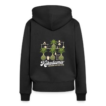 Kokedama Moss Ball Plantes Jardinage Japonais - Sweat à capuche Premium bio Femme - noir - Dos - Julia (174cm)