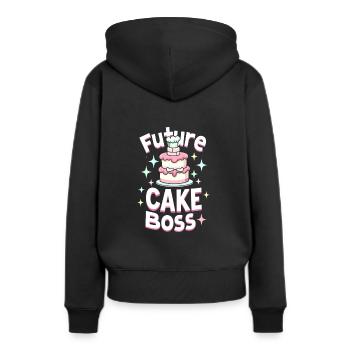 Candidat Junior en Boulangerie Jeune Chef Boulangerie - Sweat à capuche Premium bio Femme - noir - Dos - Julia (174cm)