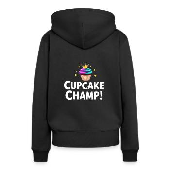 Candidat Junior en Boulangerie Jeune Chef Boulangerie - Sweat à capuche Premium bio Femme - noir - Dos - Julia (174cm)