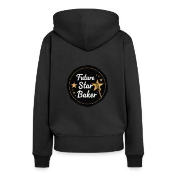 Candidat Junior en Boulangerie Jeune Chef Boulangerie - Sweat à capuche Premium bio Femme - noir - Dos - Julia (174cm)