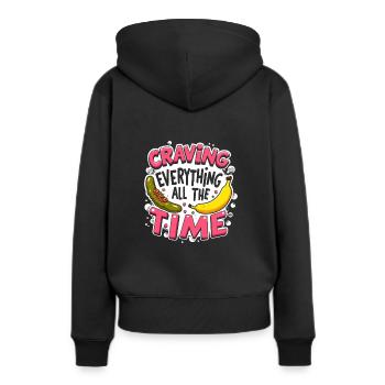 Schwangerschafts Verlangen Lustige - Frauen Premium Bio Hoodie - Schwarz - Hinten - Julia (174cm)